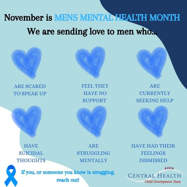 💙💙💙
This month #mensmentalhealthmonth 
Mental health is important to every single individual but rarely spoken about openly among men. 

Let’s end the stigma and reach out to the boys and men in our life who may be finding it difficult to reach out. 

If you are struggling contact us at ccc@centralhealth.com.HK